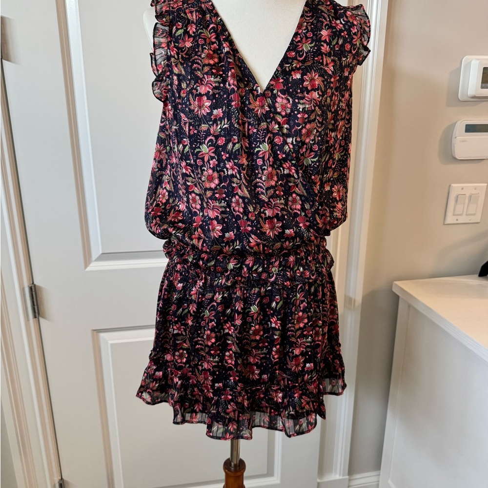 Floral Black and Pink Women's Dress